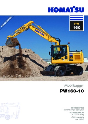Excavadoras hidráulicas  de ruedas Komatsu PW160-10