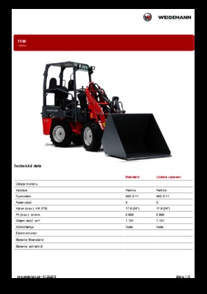Mini cargador frontal Weidemann 1140