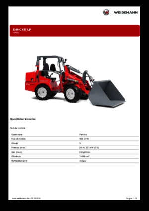 Mini cargador frontal Weidemann 1240 CX LP