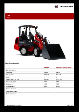 Mini cargador frontal Weidemann 1280