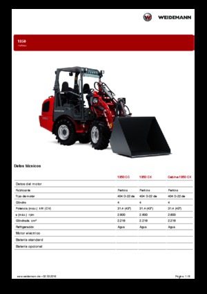 Mini cargador frontal Weidemann 1350 CC