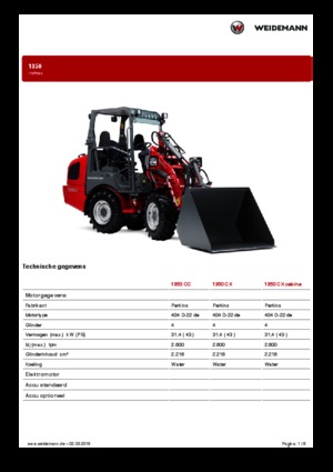 Mini cargador frontal Weidemann 1350 CX