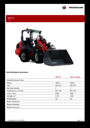 Mini cargador frontal Weidemann 1370 CX