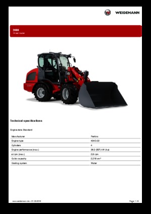 Cargadoras de ruedas Weidemann 2080