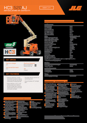 Plataformas articuladas de ruedas JLG 520AJ HC3