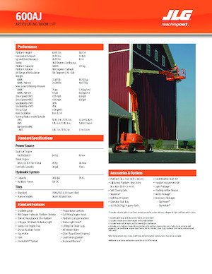 Plataformas articuladas de ruedas JLG 600AJ