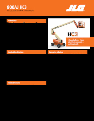 Plataformas articuladas de ruedas JLG 800AJ HC3
