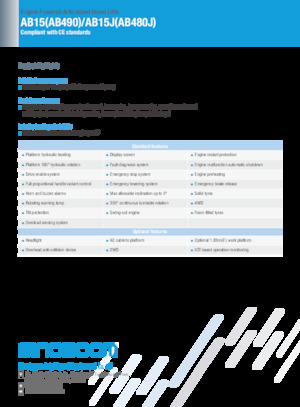 Plataformas articuladas de ruedas Sinoboom AB15J