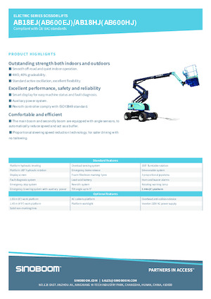 Plataformas articuladas de ruedas Sinoboom AB18HJ 