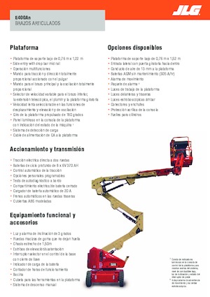 Plataformas articuladas de ruedas JLG E400AN