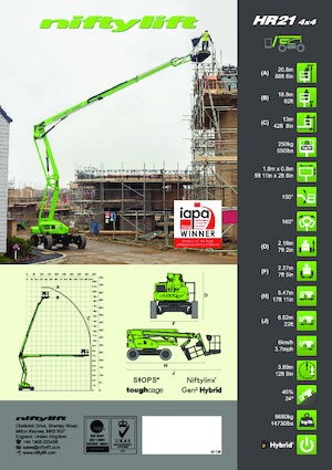 Plataformas articuladas de ruedas Niftylift HR 21 DE