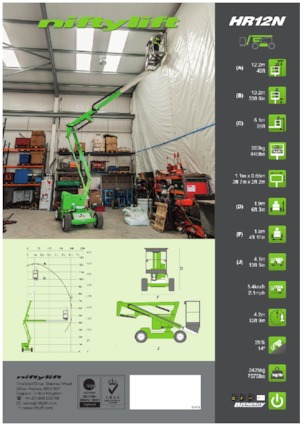 Plataformas articuladas de ruedas Niftylift HR12NDE
