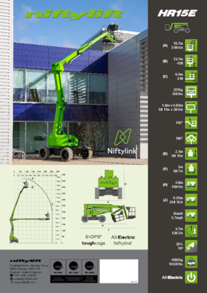 Plataformas articuladas de ruedas Niftylift HR15E
