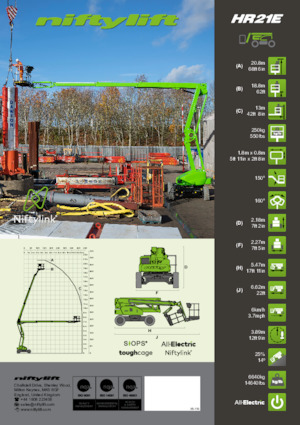 Plataformas articuladas de ruedas Niftylift HR21E