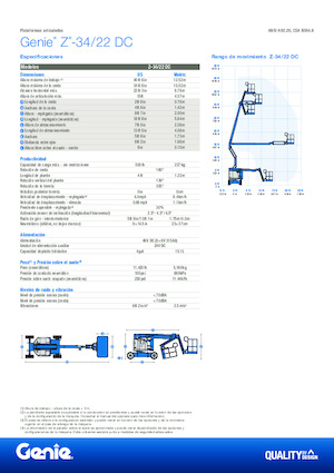 Plataformas articuladas de ruedas Genie Z-34/22 DC