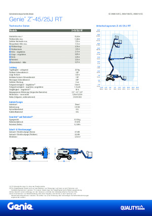 Plataformas articuladas de ruedas Genie Z-45/25J RT