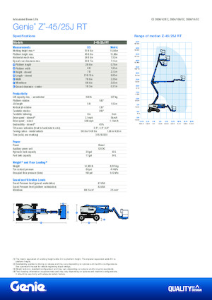 Plataformas articuladas de ruedas Genie Z-45/25J RT