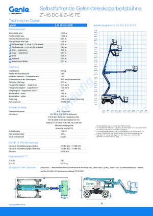 Plataformas articuladas de ruedas Genie Z-45 DC