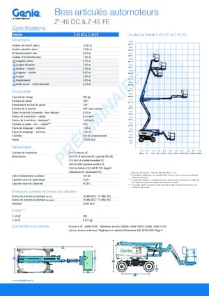 Plataformas articuladas de ruedas Genie Z-45 DC
