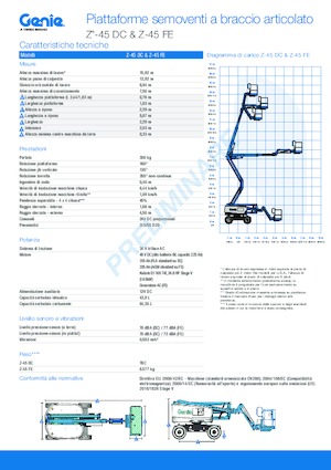 Plataformas articuladas de ruedas Genie Z-45 DC