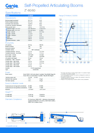 Plataformas articuladas de ruedas Genie Z-80/60