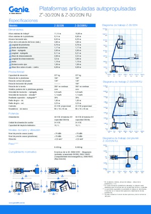 Plataformas articuladas de ruedas Genie Z-30/20N RJ
