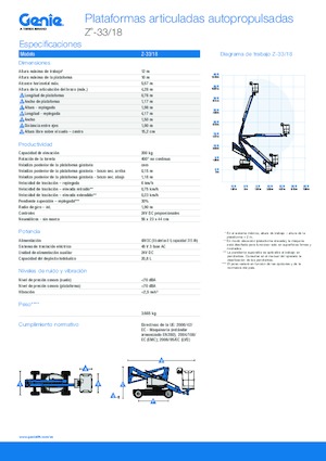 Plataformas articuladas de ruedas Genie Z-33/18