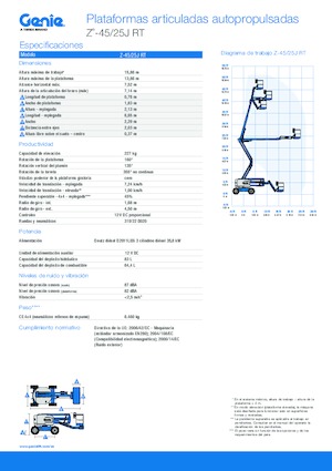 Plataformas articuladas de ruedas Genie Z-45/25J RT