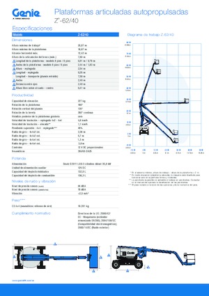 Plataformas articuladas de ruedas Genie Z-62/40