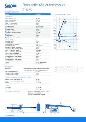 Plataformas articuladas de ruedas Genie Z-80/60