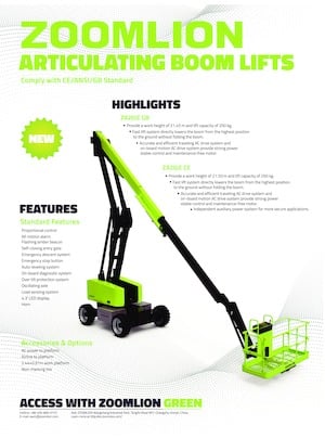 Plataformas articuladas de ruedas Zoomlion ZA20JE GB