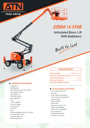 Plataformas articuladas de ruedas ATN ZEBRA 16 STAB