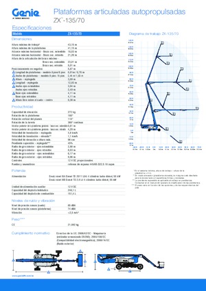 Plataformas articuladas de ruedas Genie ZX-135/70