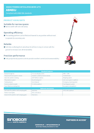 Plataformas articuladas de ruedas Sinoboom AB480J