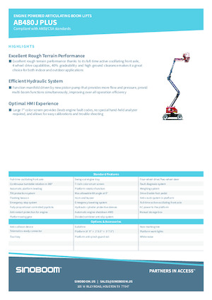 Plataformas articuladas de ruedas Sinoboom AB850J Plus