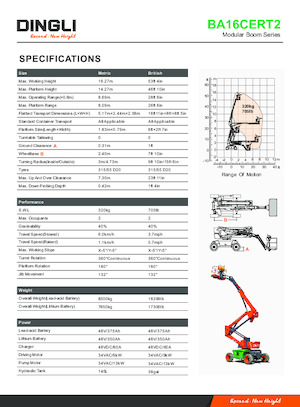 Plataformas articuladas de ruedas Dingli BA16CERT2