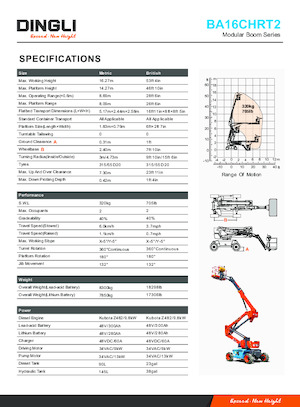 Plataformas articuladas de ruedas Dingli BA16CHRT2