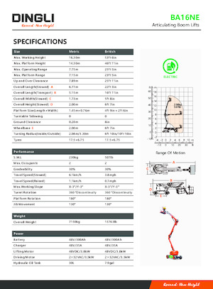 Plataformas articuladas de ruedas Dingli BA16NE