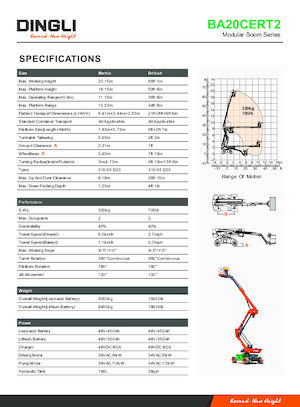 Plataformas articuladas de ruedas Dingli BA20CERT2
