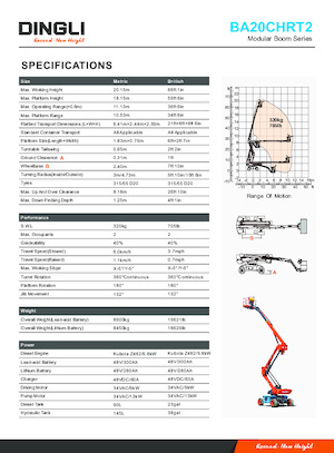 Plataformas articuladas de ruedas Dingli BA20CHRT2
