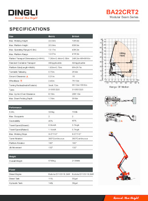 Plataformas articuladas de ruedas Dingli BA22CRT2