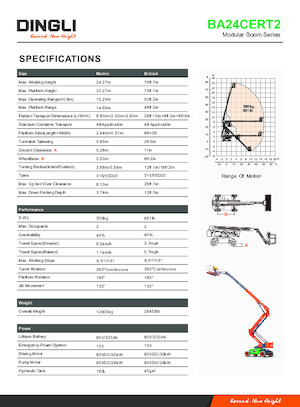 Plataformas articuladas de ruedas Dingli BA24CERT2