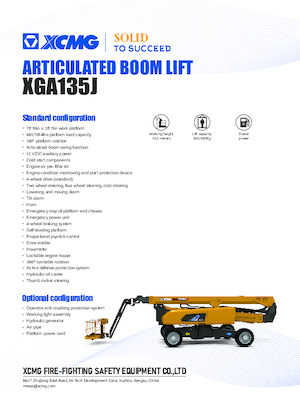 Plataformas articuladas de ruedas XCMG XGA135J