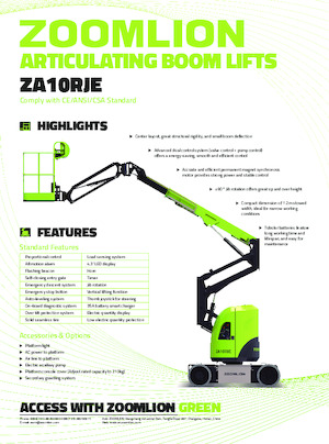 Plataformas articuladas de ruedas Zoomlion ZA10RJE