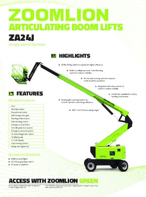 Plataformas articuladas de ruedas Zoomlion ZA24J