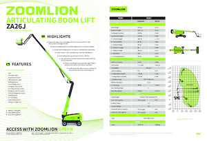 Plataformas articuladas de ruedas Zoomlion ZA26J
