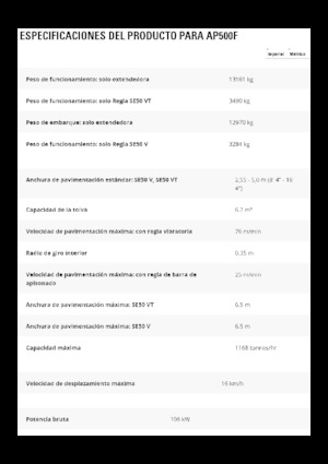 Extendedoras asfálticas  de ruedas Caterpillar AP500F