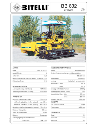 Extendedoras asfálticas  de ruedas Bitelli BB 632 RB 320