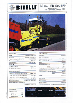Extendedoras asfálticas  de ruedas Bitelli BB 660 E-RB 4700 EFP
