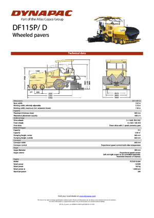 Extendedoras asfálticas  de ruedas Dynapac DF 115 P/D